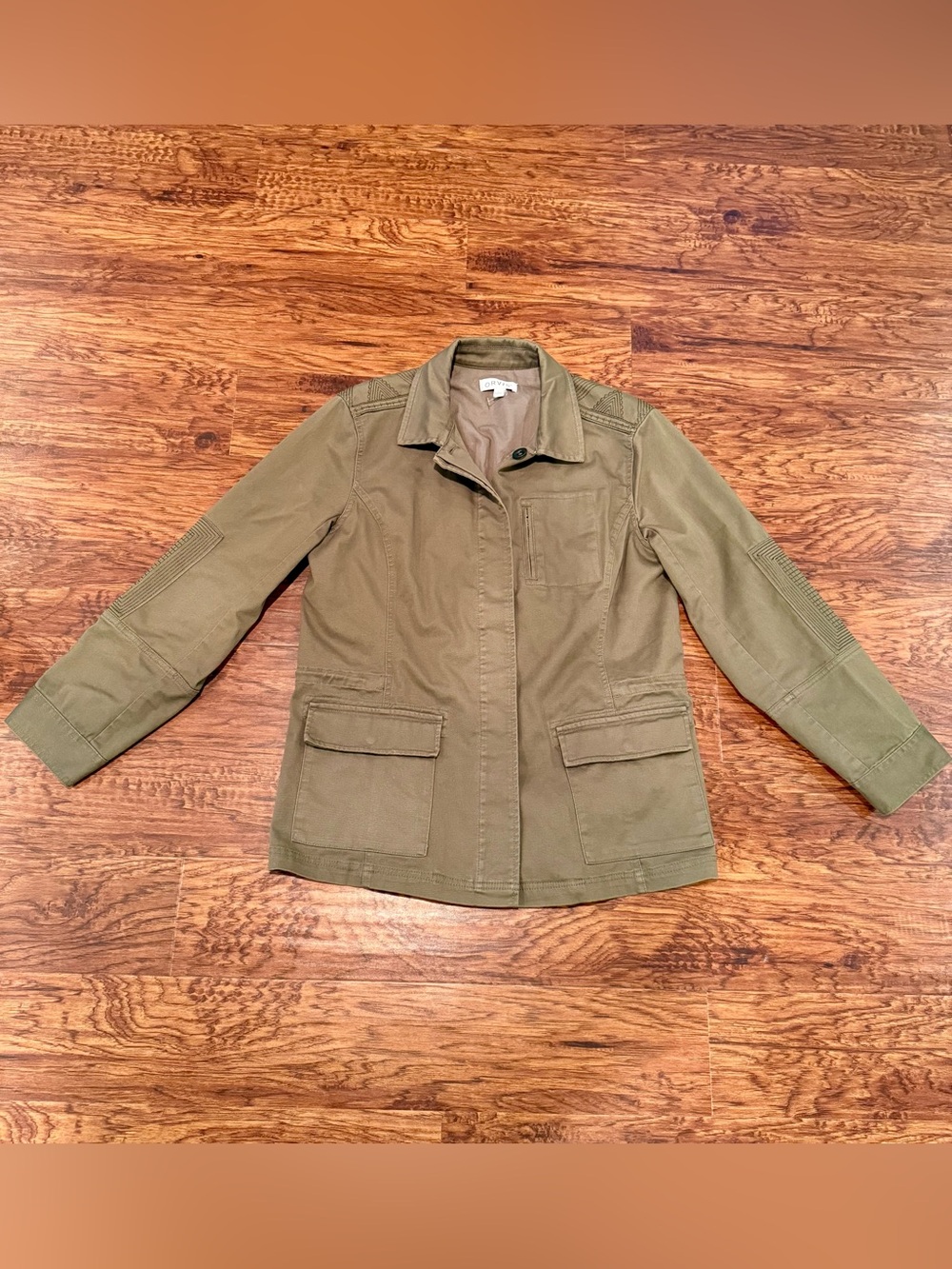 Orvis Zambezi Olive Green Embroidered Utility Field Jacket Small